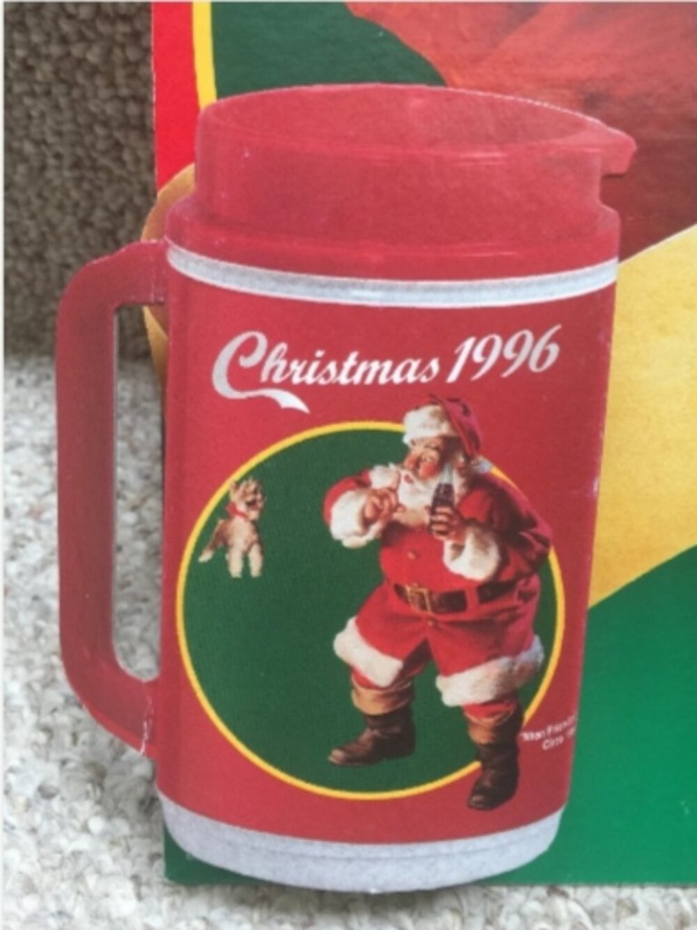 Coca Cola Sundblom Santa Mug Retail Sign-1996-Here Comes Santaaaaah! Combo Meal - Picture 4 of 12